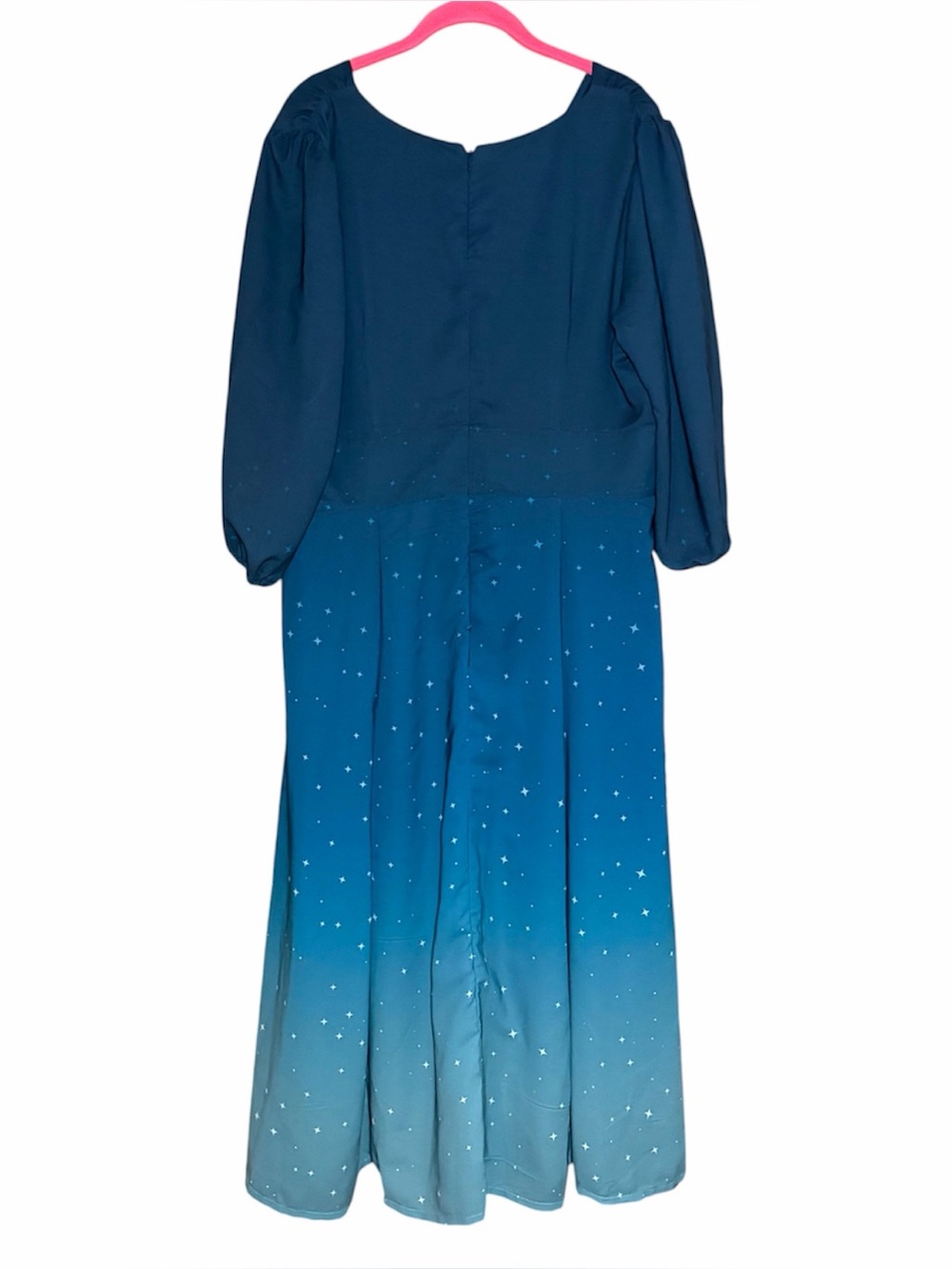 Wayward Fancies eShakti XL 18 Blue Ombre Star Dress Empire Waist - Picture 3 of 9